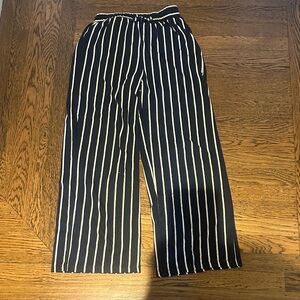 Zara girls terry cloth Navy and White Striped lounge pants
